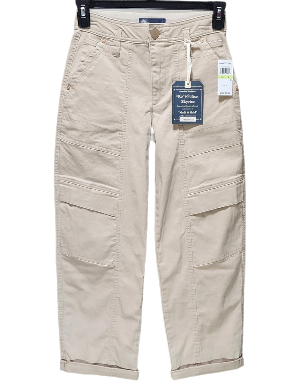 Democracy Ab Solution Skyrise Relaxed Straight Leg Roll Cuff Utility Pants 4